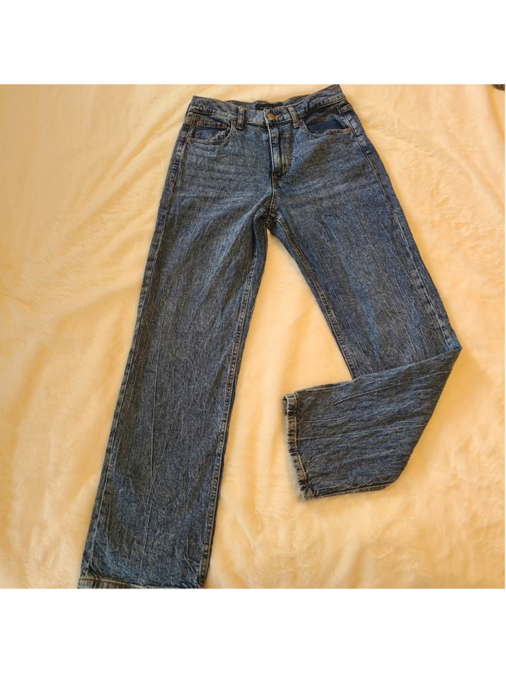 Aeropostale Womens HighRise Baggy Jeans Size 4 Regular Denim Medium Wash Acid